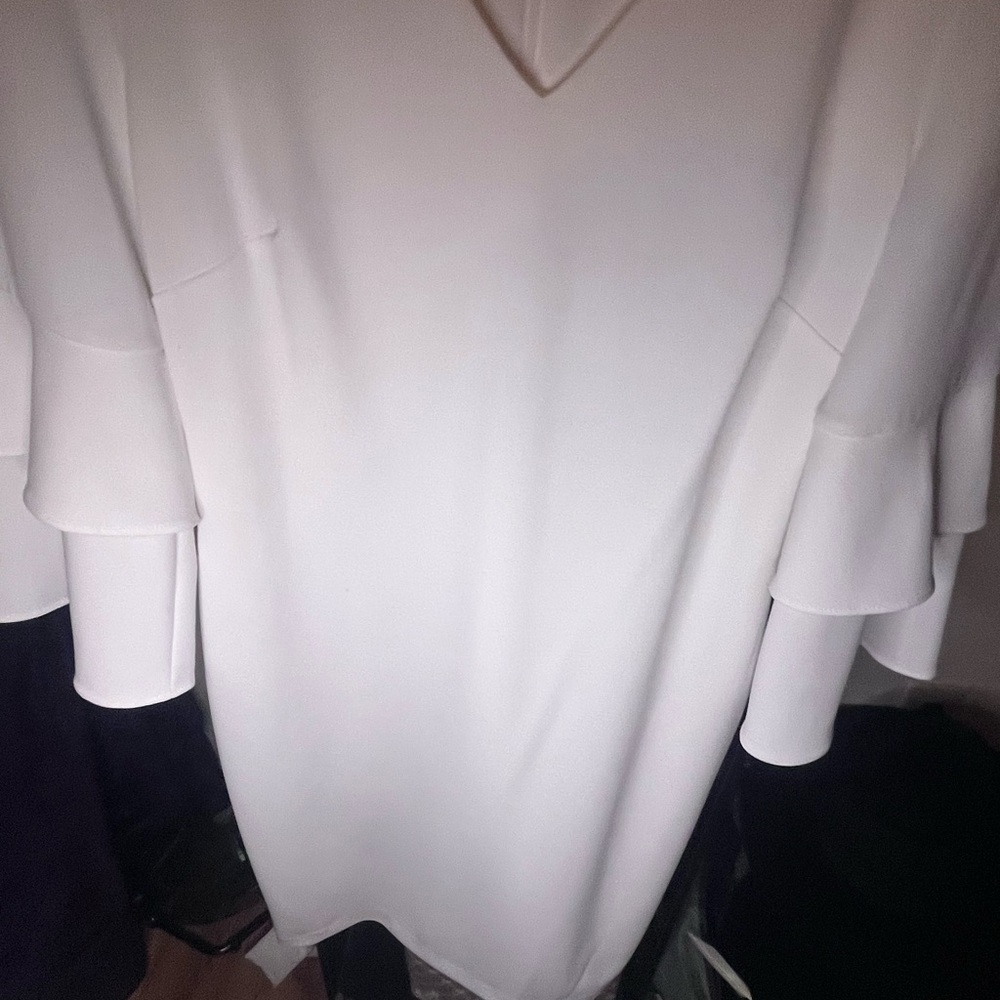 Calvin Klein Off-White V-Neck dress - Picture 14 of 15